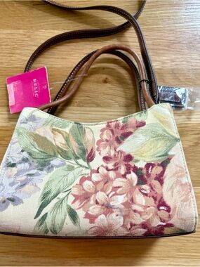 Relic Floral Canvas Shoulder Bag in Cream, Pink and Green